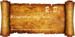 Ringhofer Dávid névjegykártya