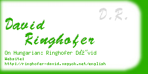 david ringhofer business card